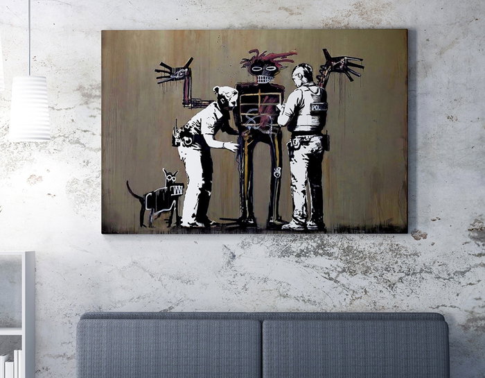 Wallity WY12 Banksy Lienzo Decorativo Enmarcado 50 x 70 cm